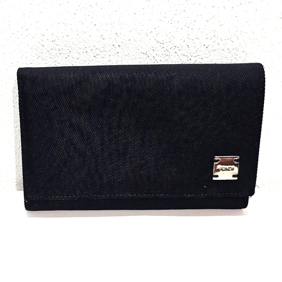 Fendi Black Canvas And Leather Long Wallet - Picture 1 of 15